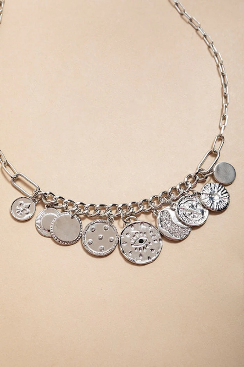 Nicole Mixed Coin Charm Pendant Necklace