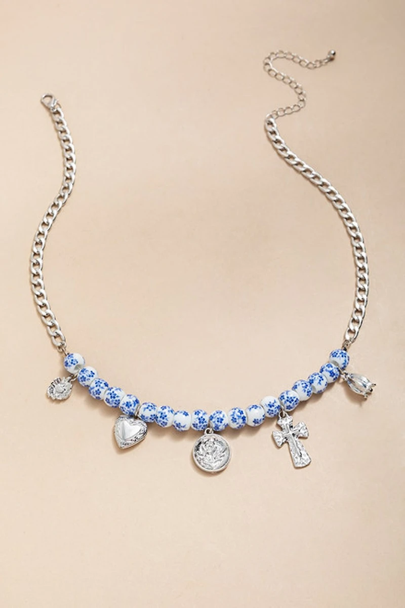 Mabel Bead And Charm Pendant Necklace