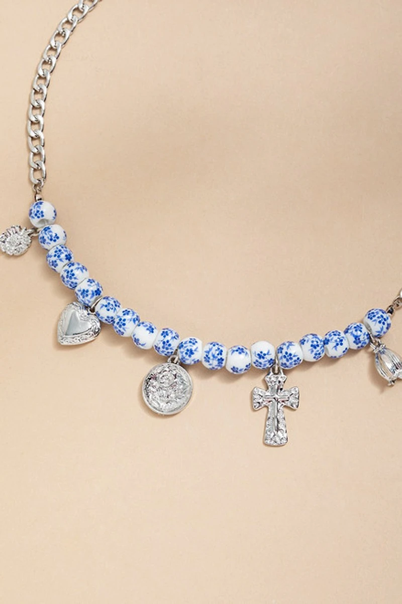 Mabel Bead And Charm Pendant Necklace