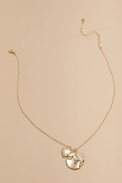 Lacy Coin and Locket Charm Necklace