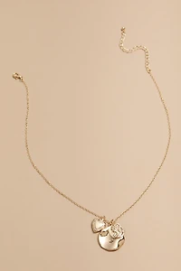 Lacy Coin and Locket Charm Necklace