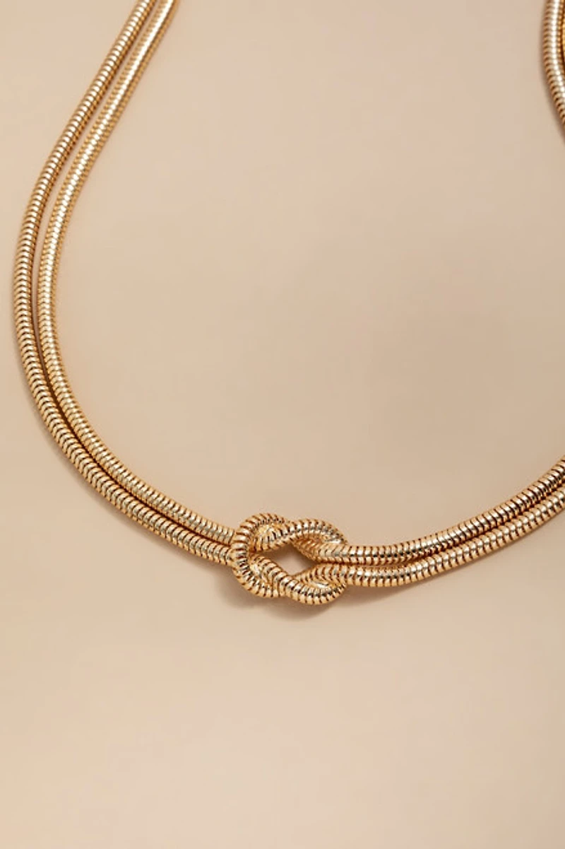 Carissa Double Tube Knot Pendant Necklace