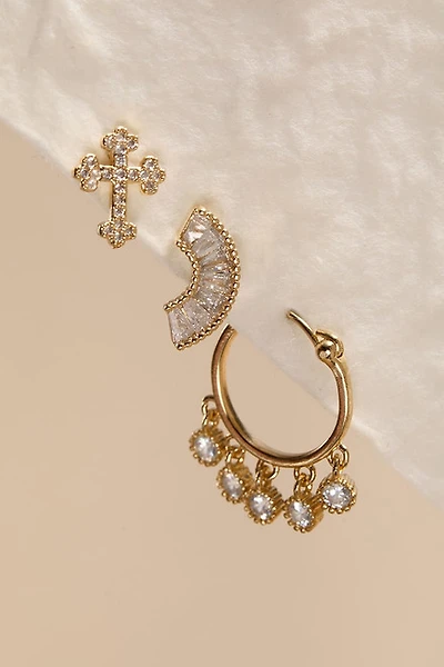 Etta Mixed Style Cross Earring Set
