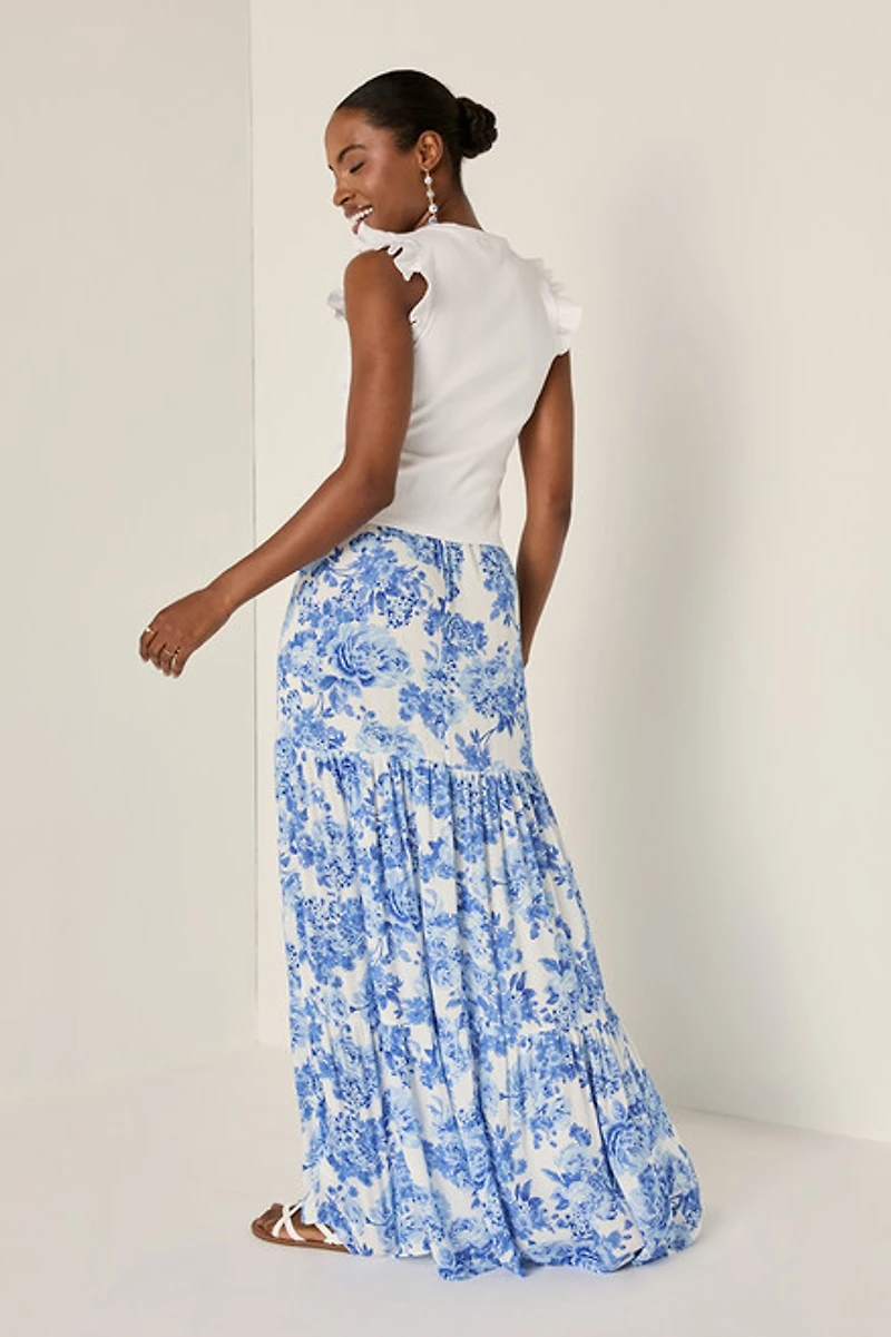 Gia Floral Tiered Maxi Skirt