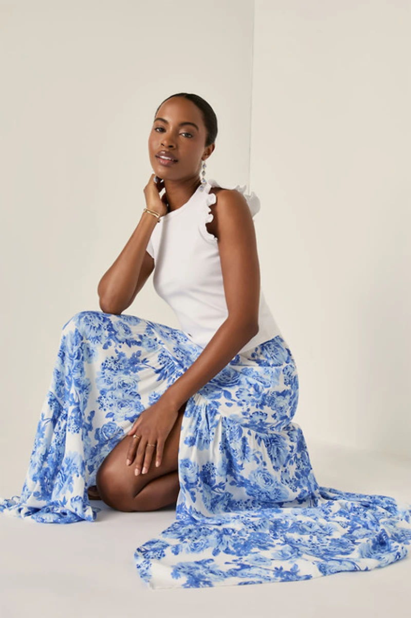 Gia Floral Tiered Maxi Skirt