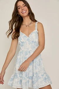 Sophie Jacquard Floral Mini Dress