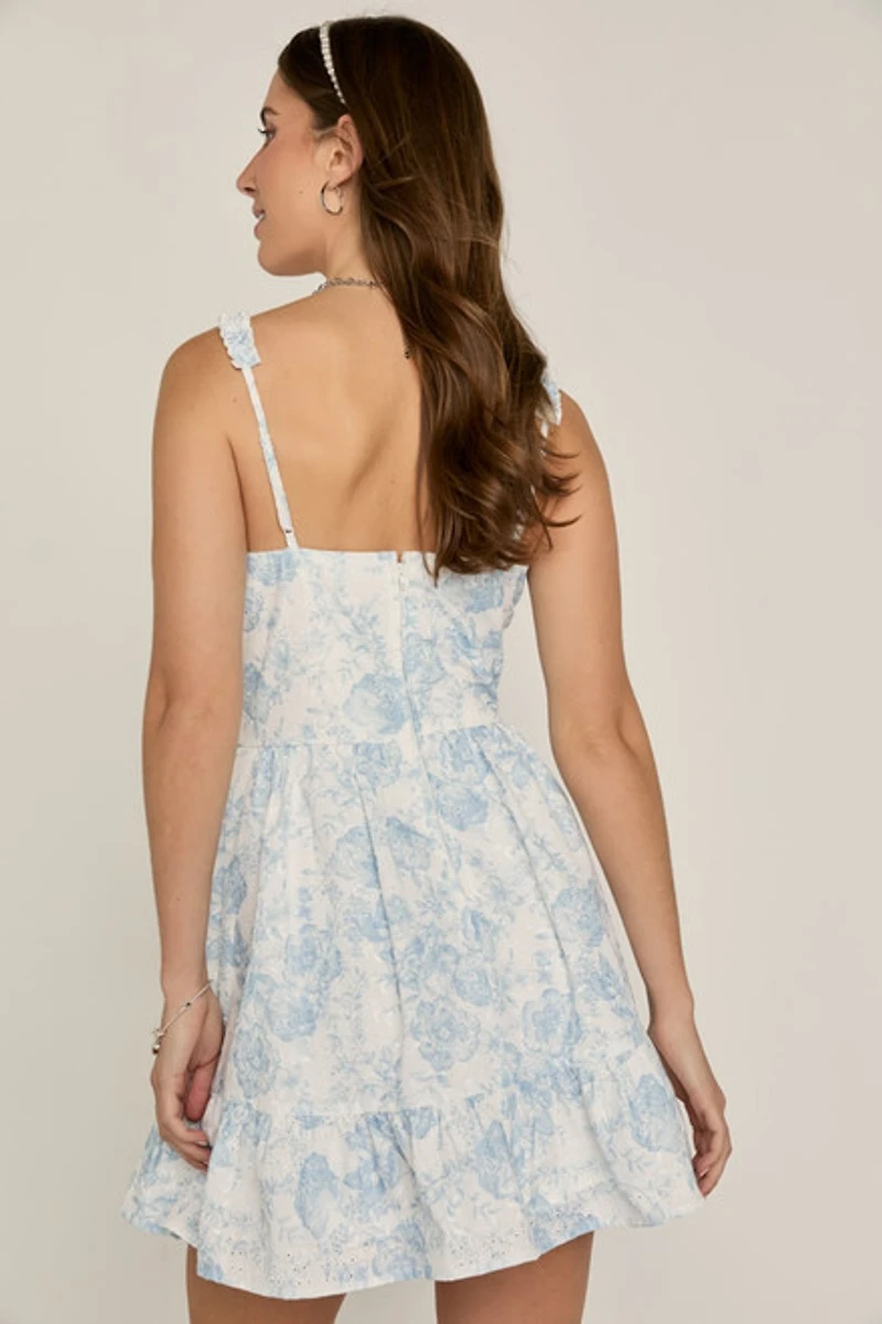 Sophie Jacquard Floral Mini Dress