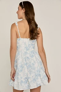 Sophie Jacquard Floral Mini Dress