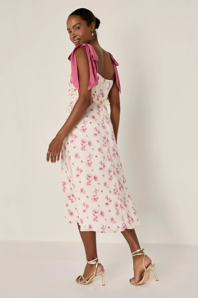 Elena Bow Strap Midi Dress