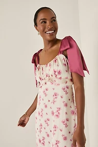 Elena Bow Strap Midi Dress