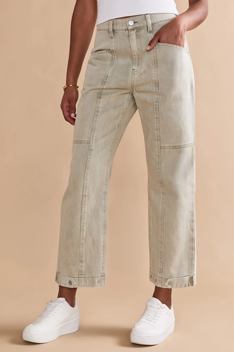 Rachel Utility Straight Leg Ankle Jeans