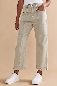 Rachel Utility Straight Leg Ankle Jeans