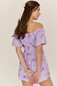 Margie Ruched Floral Romper
