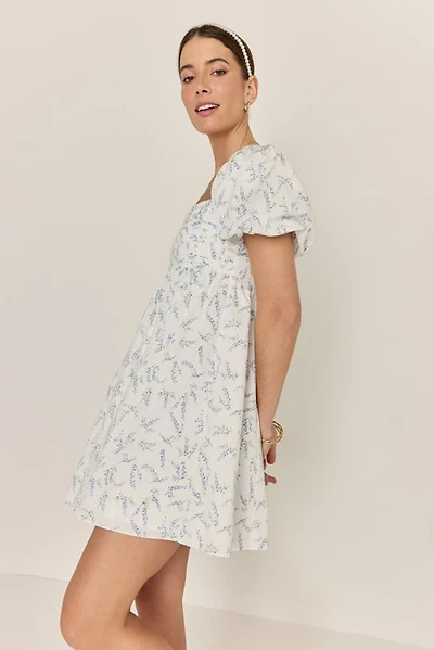 Kathy Pleated Floral Mini Dress