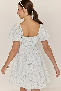 Kathy Pleated Floral Mini Dress