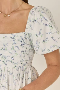 Kathy Pleated Floral Mini Dress