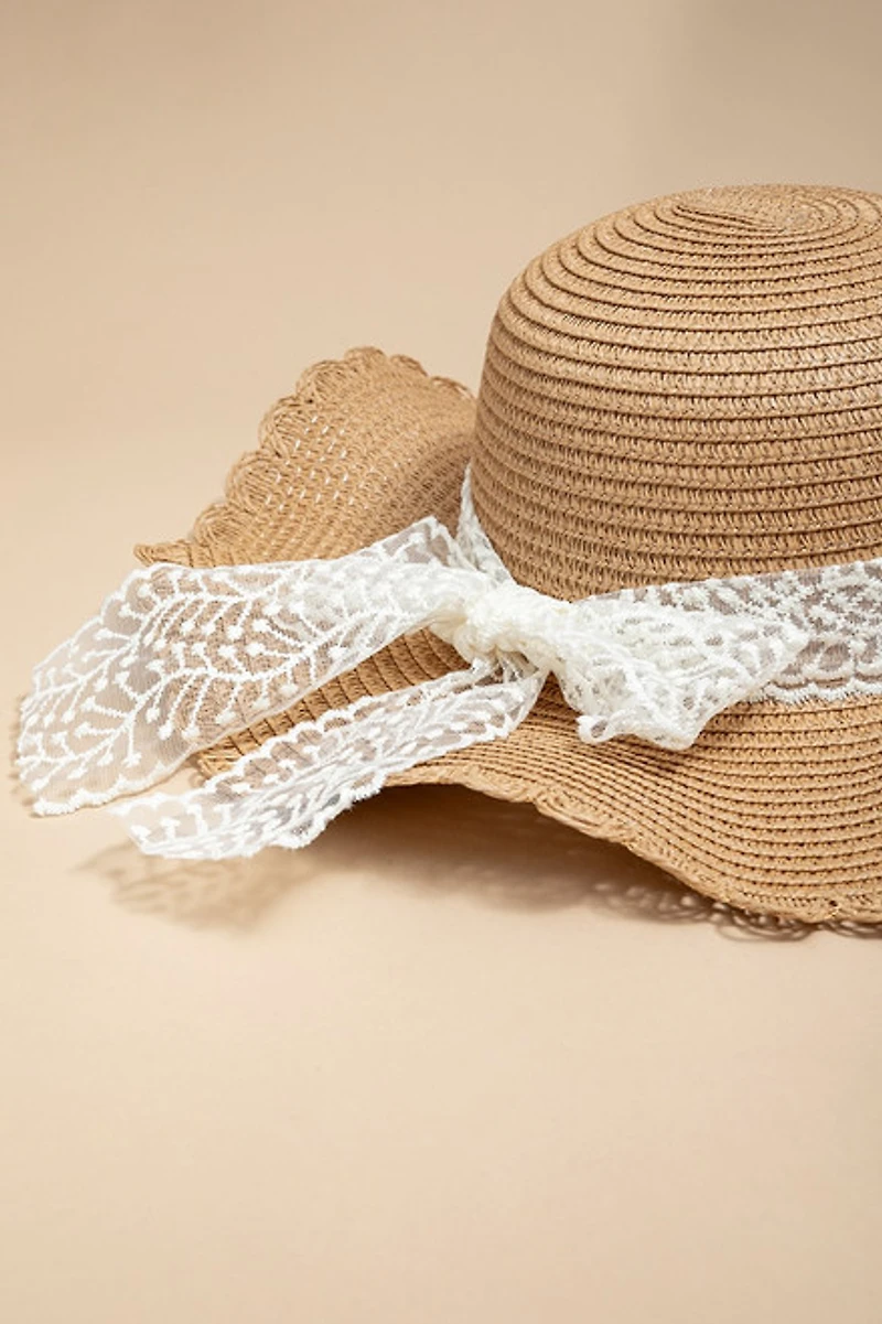 Jenna Scallop Straw Sun Hat