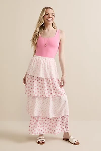 Mary Floral Tiered Maxi Skirt