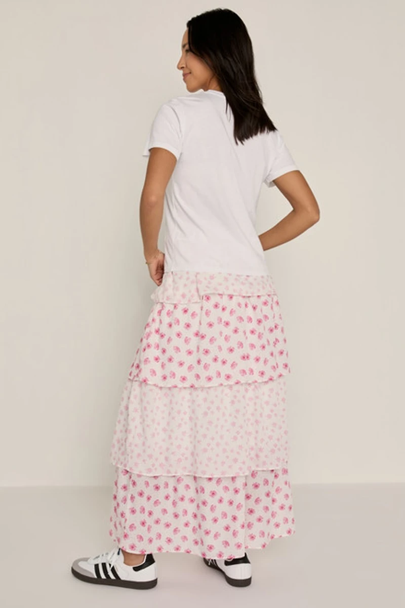 Mary Floral Tiered Maxi Skirt