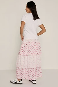 Mary Floral Tiered Maxi Skirt