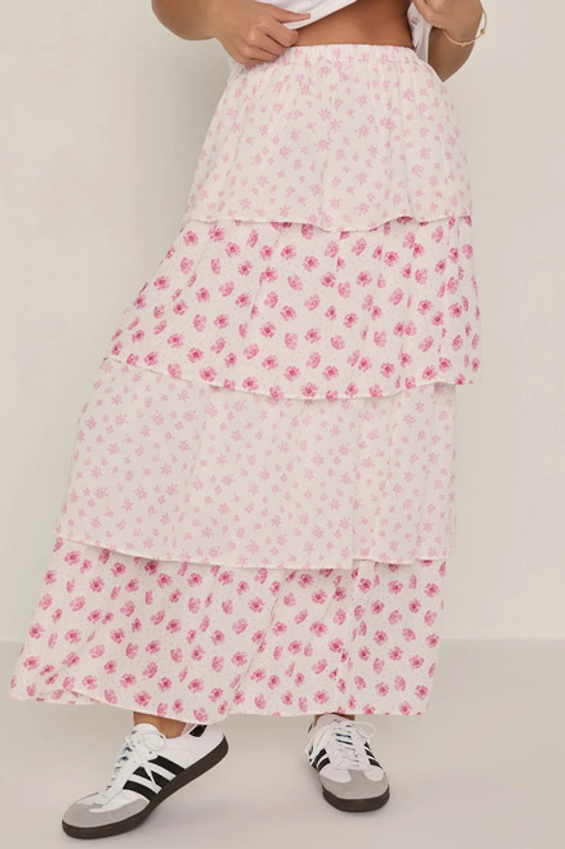 Mary Floral Tiered Maxi Skirt