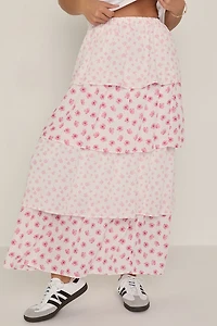 Mary Floral Tiered Maxi Skirt