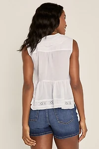 Maggie Eyelet Button Down Top