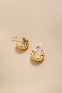 Doris Stainless Steel Puffy Huggie Hoop Earrings