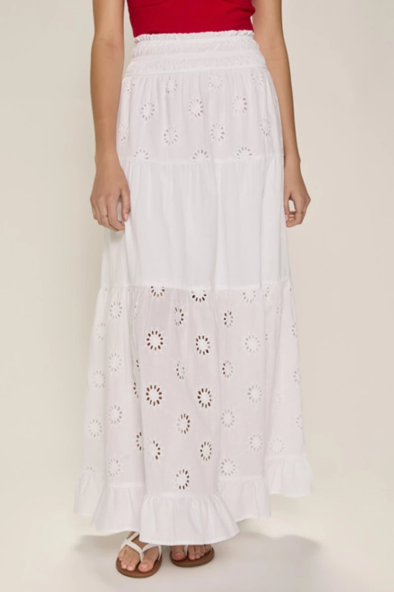 Phoebe Eyelet Maxi Skirt