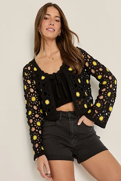 Tonya Daisy Crochet Cardigan