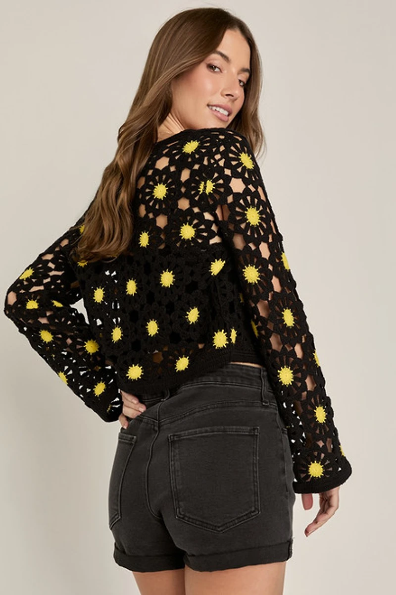 Tonya Daisy Crochet Cardigan