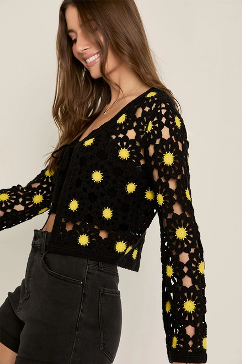 Tonya Daisy Crochet Cardigan