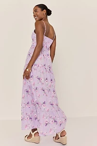 Nicole Tie Front Floral Maxi Dress