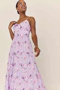 Nicole Tie Front Floral Maxi Dress