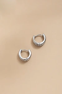 Kim Stainless Steel Micro Double Huggie Hoop Earrings