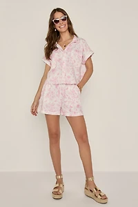Grace Postcard Print Shorts