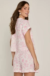 Grace Postcard Print Shorts