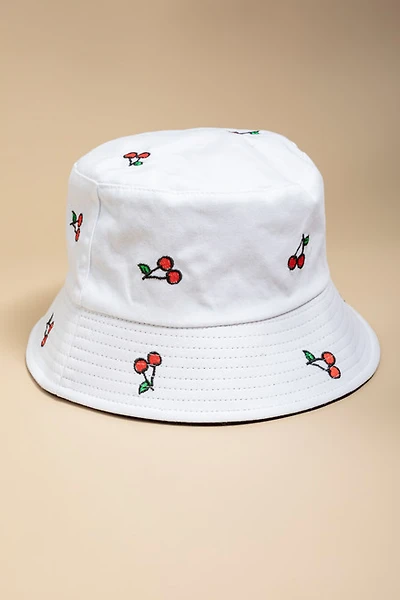 Gloria Embroidered Cherry Bucket Hat