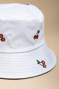 Gloria Embroidered Cherry Bucket Hat