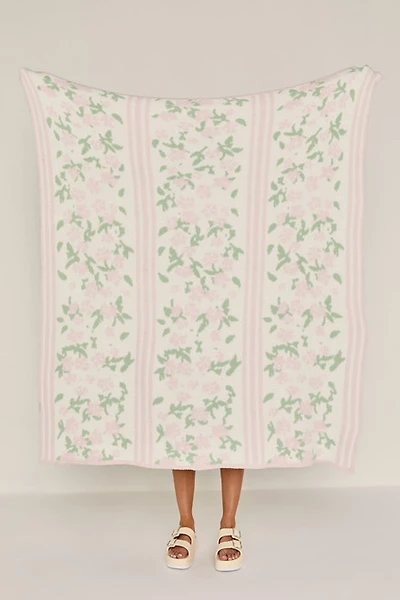 Floral Striped Soft Blanket