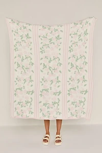 Floral Striped Soft Blanket