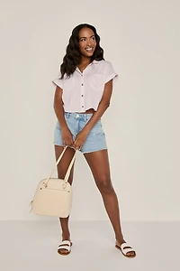 Gale Frayed Hem Denim Shorts