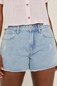 Gale Frayed Hem Denim Shorts