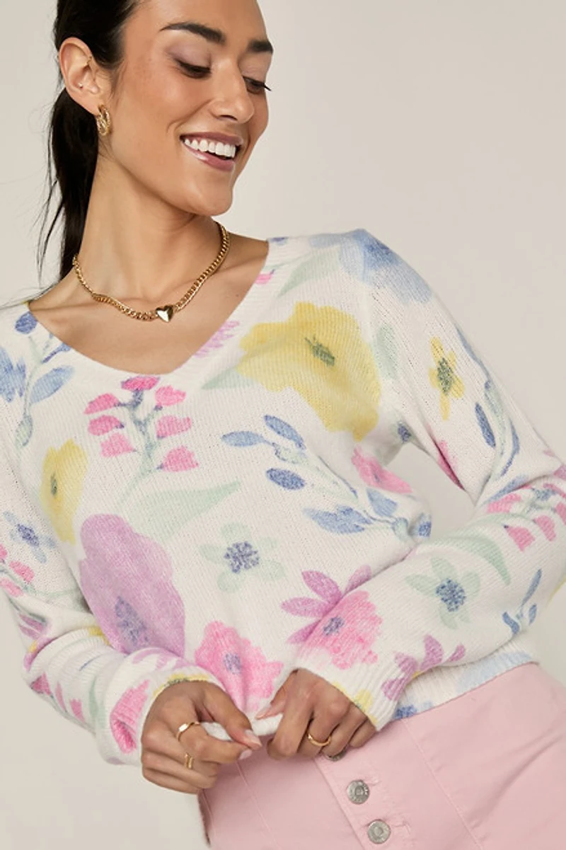 Briana Floral Pullover Sweater