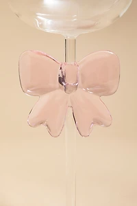 Pink Bow Stem Coupe Cocktail Glass