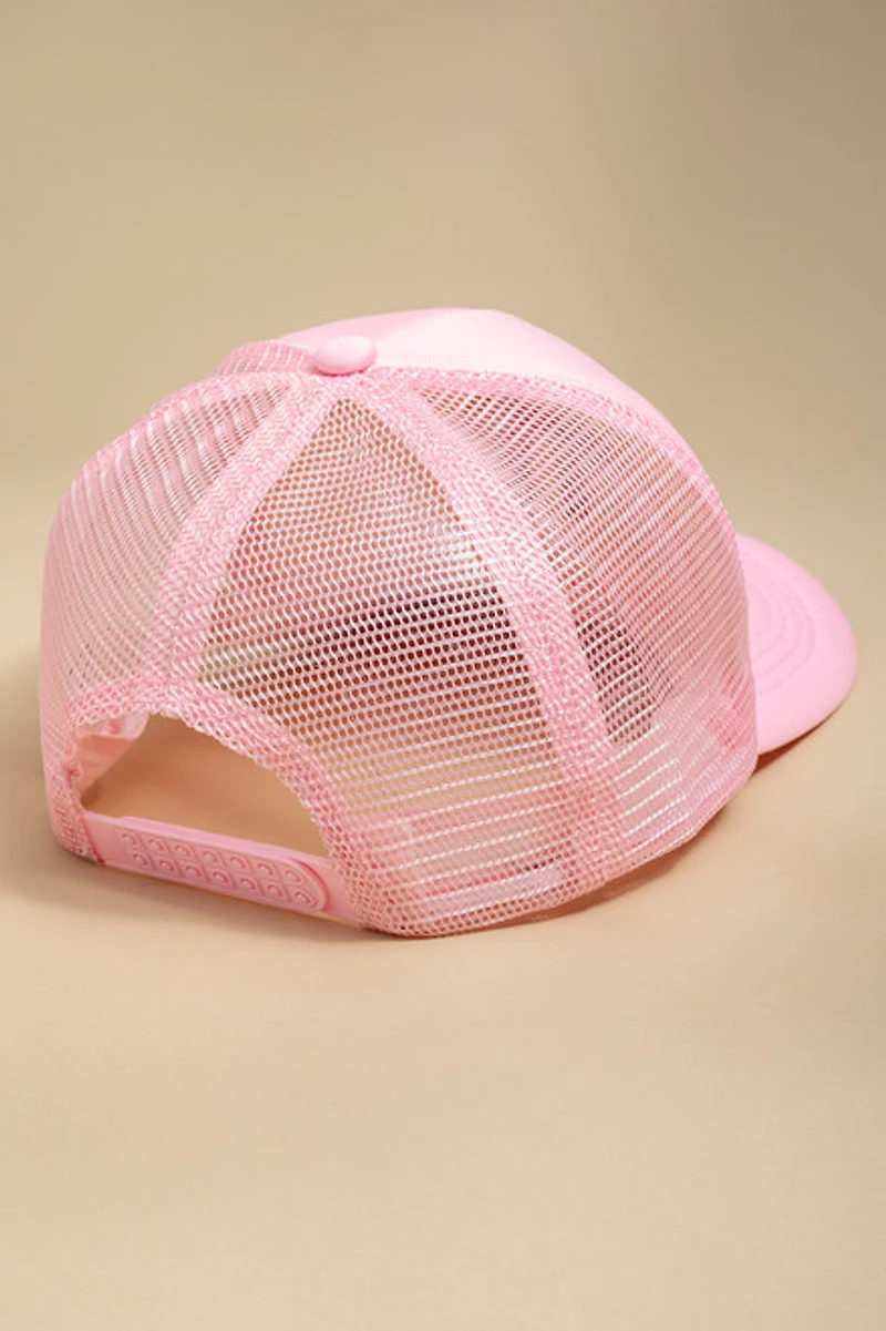 Meghan Embroidered Bow Trucker Baseball Cap