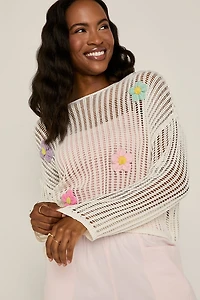 Ramona Daisy Embroidered Pullover Sweater