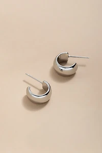 Tia Stainless Steel Bold Huggie Hoop Earrings