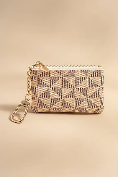 Jillian Checkered Keyring Coin Pouch