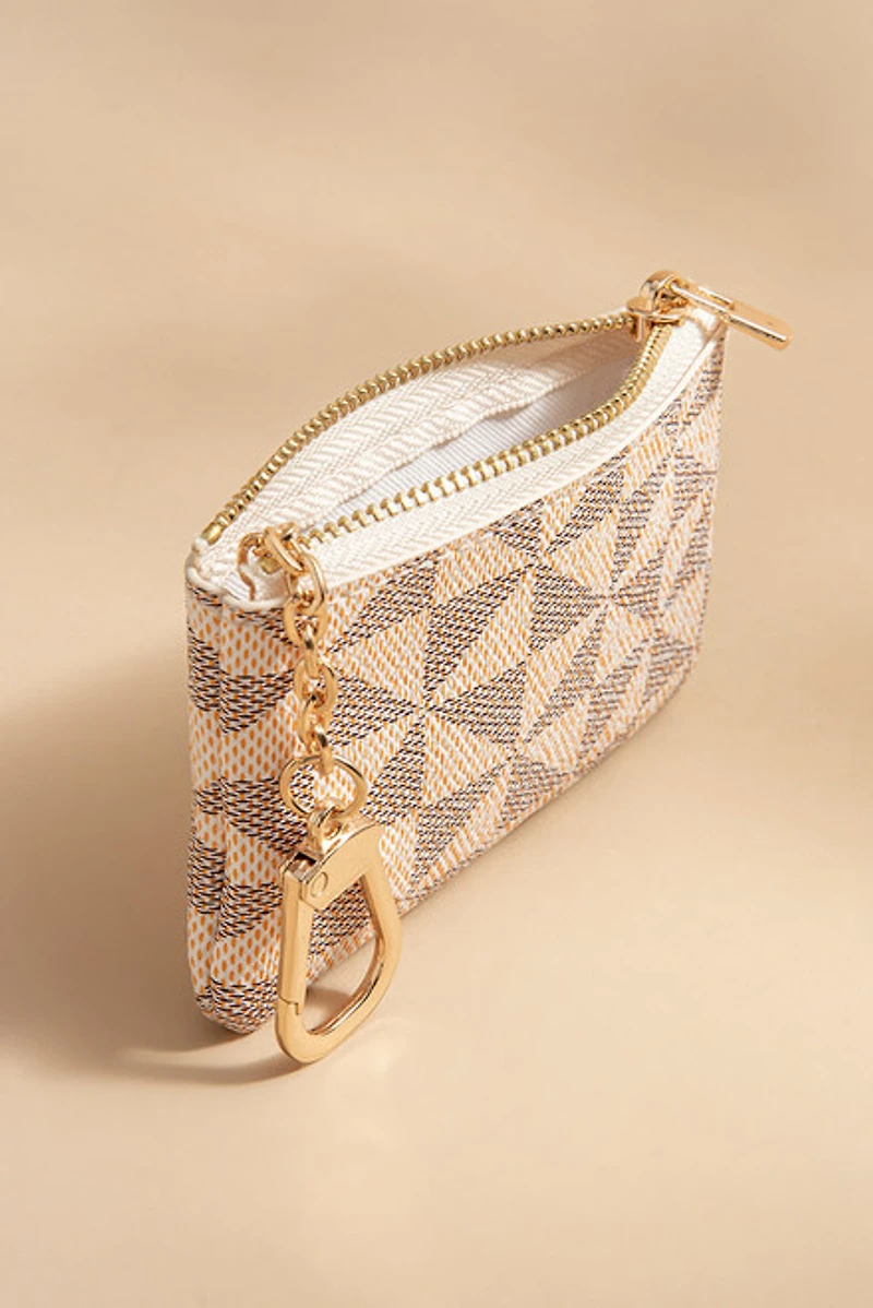 Jillian Checkered Keyring Coin Pouch